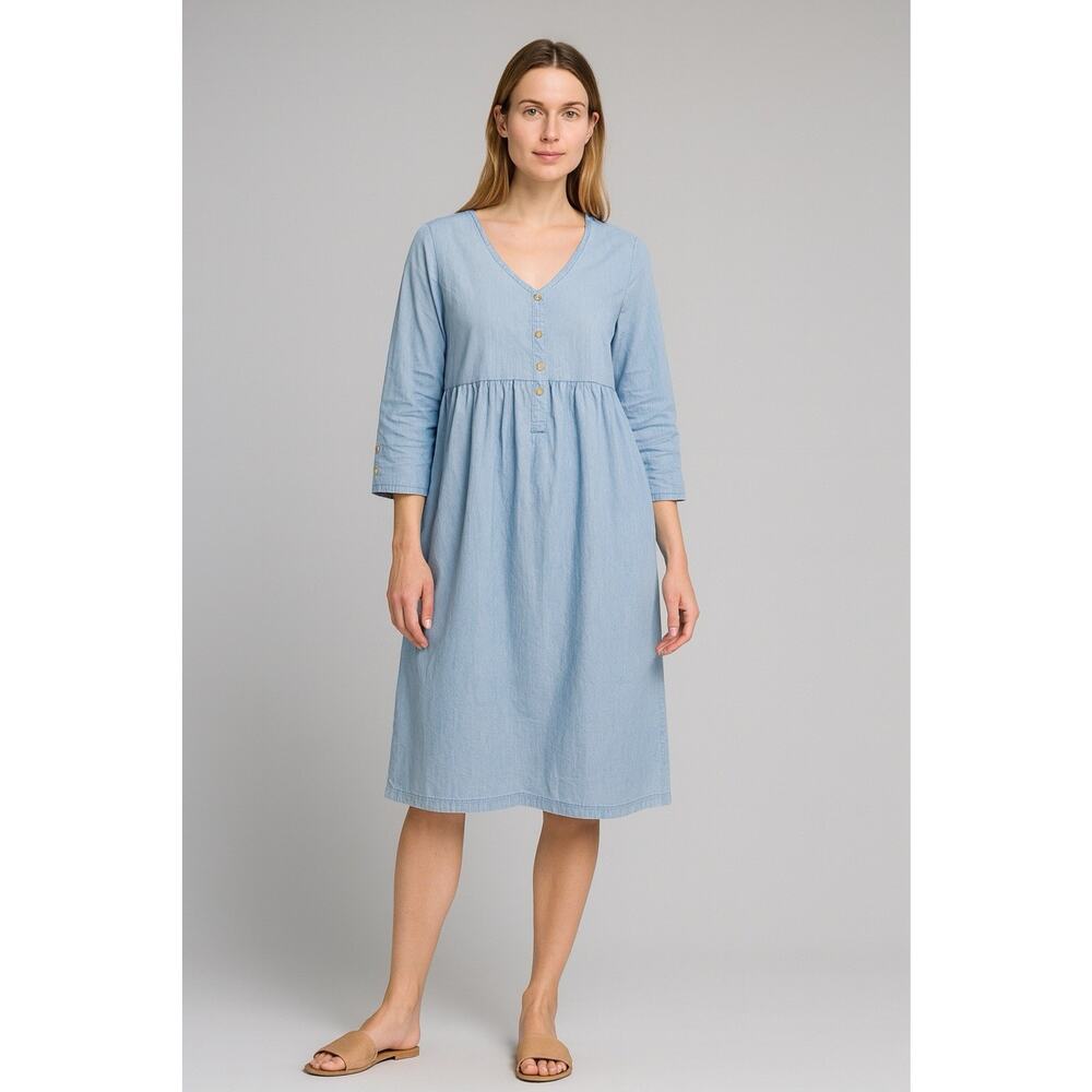 Embellish Chambray Dress NWT Small Babydoll Casual Boho CottageCore Posh Indie